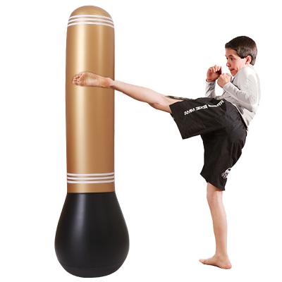 China Bodybiulding 59 Inch Tower Bag Column Rocker Sandbags PVC Durable Inflatable Boxing Pillar Punching Toys For Kids Teens for sale