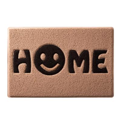 China 3d design 3d pvc dirty trapper reel soft high density durable durable smiling home decorative non-slip door mat for outdoor patio for sale