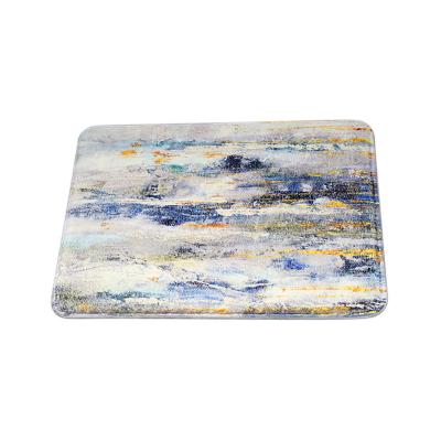 China Printed Washable Wash Velvet Fabric Warm Soft Non Slip Mat Bathroom Door Paint Cover for sale