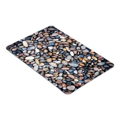 China Sustainable Cobblestone Design Nanocoated Non Backed Diatomite Foam Rubber Synthetic Leather Soft Slip Bath Floor Mat For Bathroom for sale