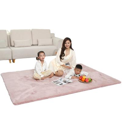 China Non-slip super soft warm plush faux rabit fur home decor floor sofa rug nursery rugs for living room bedroom for sale