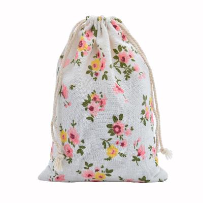 China 10x14cm Muslin Cosmetics Gifts Eco-friendly Jewelry Packaging Drawstring Cute Pockets Cotton Canvas Bag for sale