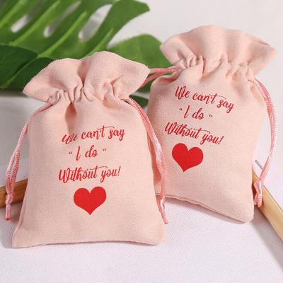 China Custom Gift Box Personalized Pouch Eco-friendly Logo Velvet Drawstring Pouches Jewelry Packaging Bag Rose for sale