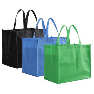 China Eco - Friendly Reusable Large Grocery Tote Bag Non Woven Colorful Handle Shopping Bags for sale