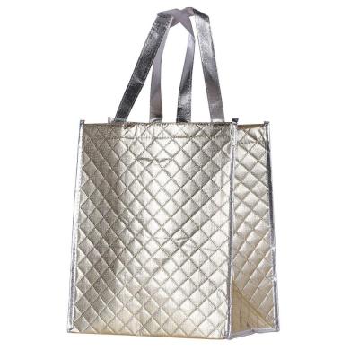 China Buying Cheap Custom Gold PP Woven Bags Eco-friendly Recycled Metallic Non Woven Bags Luxury Waterproof Manufacturers for sale