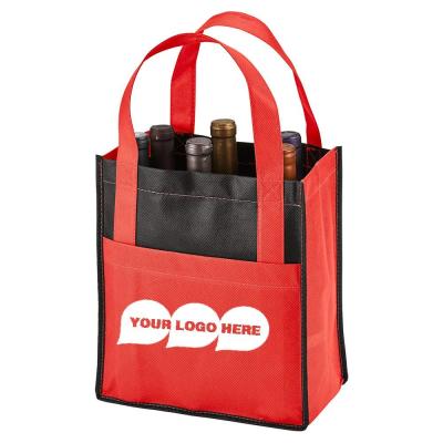 China High Quality Hot Wholesale Sublimation Eco - Friendly Non Woven 6 Bottle Wine Tote Bag for sale