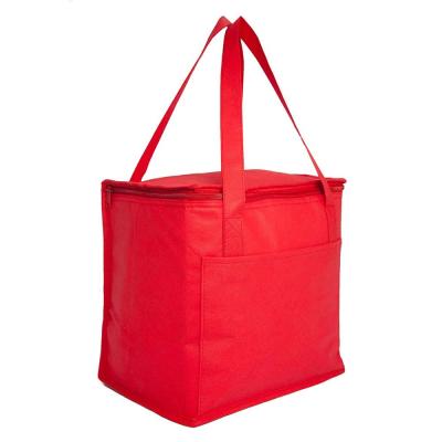 China Wholesale Large Waterproof Raincoats Thicken Insulated Red NON WOVEN Portable Thermal Tote Cooler Bag for sale