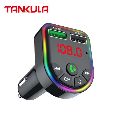 China Durable Factory Price F5 Car Blue-tooth 5.0 MP3 Player Transmitter Car Phone Charger Bluetooth Car Kit for sale