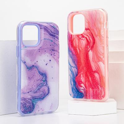 China Anti-drop For Samsung Galaxy a31 Full Cover 3 in 1 Silisone Inner Watercolor Mobile Phone Cute Marble Printing Case for sale