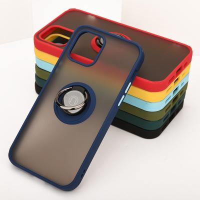 China Anti-fall 360 Degree Rotating Transparent Matte Cell Phone Stand Case Ring Bracket Mobile Back Cover for sale