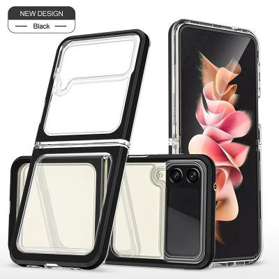 China Shockproof Clear Shock Proof Fold Protective Transparent Cover For Samsung Galaxy Z Flip3 Folding Phone for sale