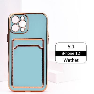 China Shockproof Electroplate View TPU Solid Color Card Bag Smartphone Cover Phone Case For Samsung Galaxy a11 a12 a22 for sale