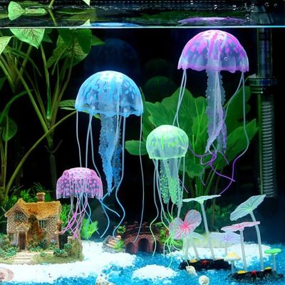 China Viable Artificial Bath Effect Jellyfish Aquarium Decoration Live Plant Luminous Ornament Aquatic Glowing Landscape for sale