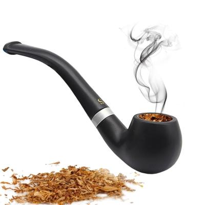 China Bent Pipe Smoking Filter Herb Grinder Portable Cleaning Smoke Pipe Cigarette Wooden Handheld Accessories Men's Tobacco Gift for sale