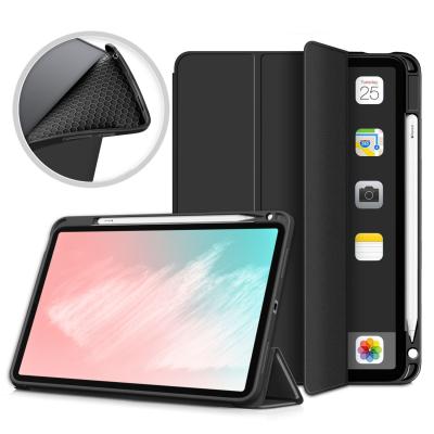 China Ultra Thin Tpu Case PU Leather Triple Slim Tablet Case With Auto Sleep And Wake Pencil Slot Case For iPad 2020 Case 10.9 For iPad Air 4 for sale