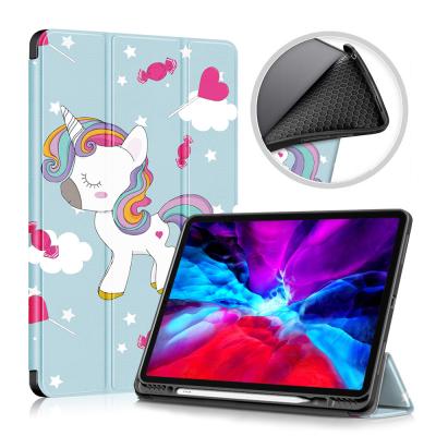 China PU Leather +TPU Shell NET-CASE Hot Selling Tablet Case For New ipad pro 12.9 2018/2020/2021 triple color painting tablet shell for sale