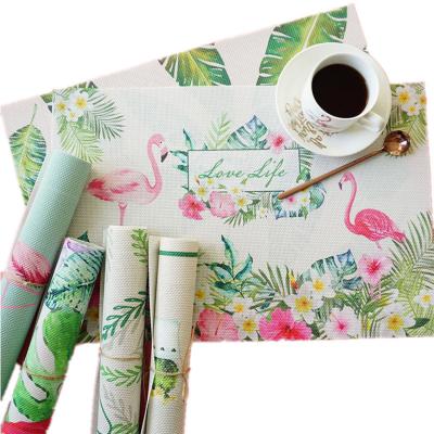 China Sustainable Printed PVC Place Mat Custom Color Insulated Western Table Coaster for sale