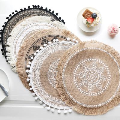 China Sustainable Woven Nordic Coaster Ins Wind Place Mat Cotton And Dining Table Insulation Cloth Pad for sale