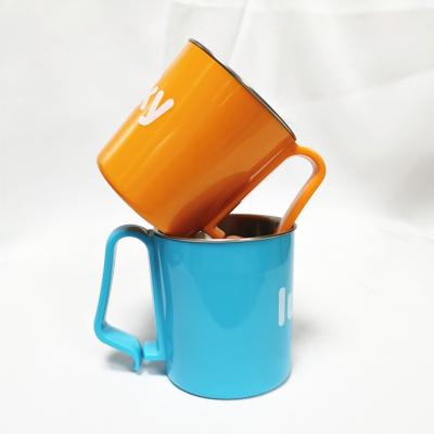 China Viable Stainless Steel Ceramic Cup Mug Luster Color Mug Detachable Coffee Mug for sale