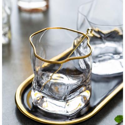 China Folding Whiskey Crystal Glass Cup Shaped Beer Glass Cup Twisted Mug for sale