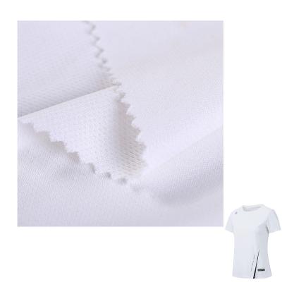 China Eco Friendly Product Clothing 45% Repreve Recycled Polyester 55% Cation Polyester Two-color Knitted Honeycomb Sports Mesh Fabric for sale