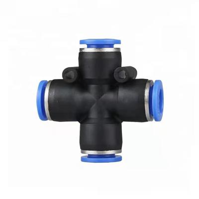 China Building Material Stores Mini Blue Pneumatic Fitting PE Plastic Quick Press In Pneumatic Air Fittings Connection for sale