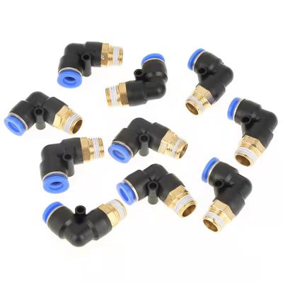 China Building Material Shops Brass Airtube Fittings Quick Coupling Connector Threaded-to-Tube Pneumatic Connector for sale