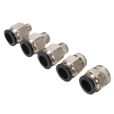 China Building Material Shops 2 Way Pneumatic Fittings Metal Shape One Touch Pneumatic Tube Fittings Two Way, Pneumatic Pipe Fittings for sale