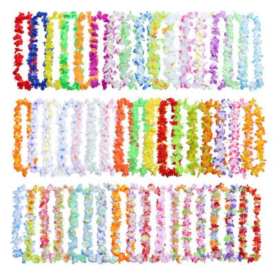 China Fashion Go Party Mix Wholesale Designs Flower Leis Hawaiian Polynesian Dance Leis for sale