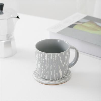 China Wholesale Viable European Matte Gray Modern Ceramic Latte Cappuccino Style Items Coffee Mug For Gift for sale