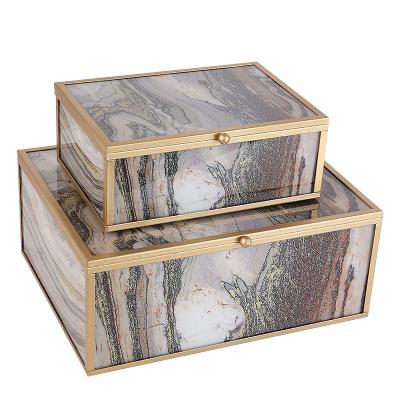 China Europe Wholesale Islamic Home Decor Storage Modern Glass Jewelry Box For Soft Decoration for sale