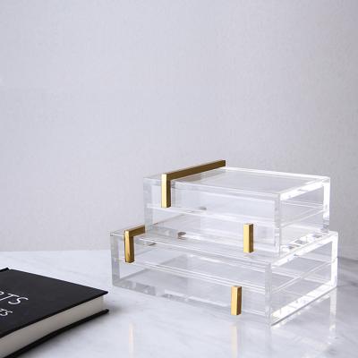 China Modern Hot Sale Living Room Accessories Home Decoration Clear Acrylic Decorative Box for sale