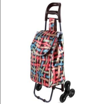 China Item Satin Material 6 Wheel Folding Hot Selling Shopping Trolley A3S-03 for sale