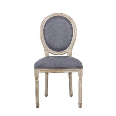 China Other Vintage Fabric Wood Legs Dining Chair French Chair for sale