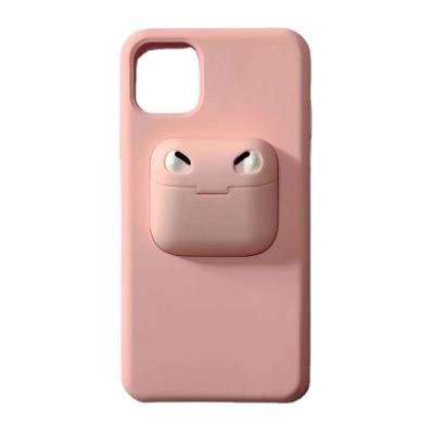 China Fashion and COLORFUL OEM Silicone Cell Phone Cases Shockproof Cover with Earphone Box for iPhone 12 11 pro for sale