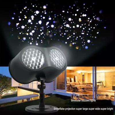 China Christmas Decoration Outdoor Waterproof Christmas Rotating Led Snowfall Snowflake Projector Lights Lamp With Remote Control For Xmas Party for sale