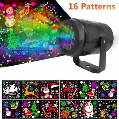 China Christmas Decoration Outdoor Holiday Party Bar X-mas Decor Laser Snowflake Projection Landscape Lamp 16 Patterns Christmas Led Projector Lights for sale