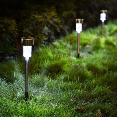 China Garden Amazon Bright Pathway Outdoor Garden Glass Stainless Steel Waterproof Auto On/off Wireless Landscape Solar Stake Lawn Light for sale