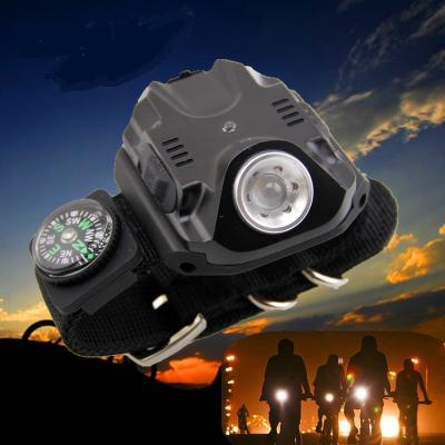 China Energy Saving ABS Q5 LED Wristwatch Flashlight 450lm Torch USB Charging for sale