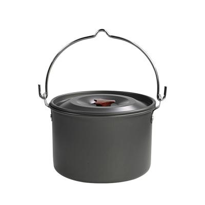 China 4L Aluminum Alloy Heat Picnic Pot Easy To Use Hanging Camping Cooking Pot Utensils for sale