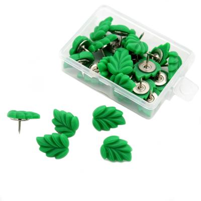 China 20pcs Durable Leaves Design Push Pins Drawing Pins Thumb Tips For Cork Board for sale