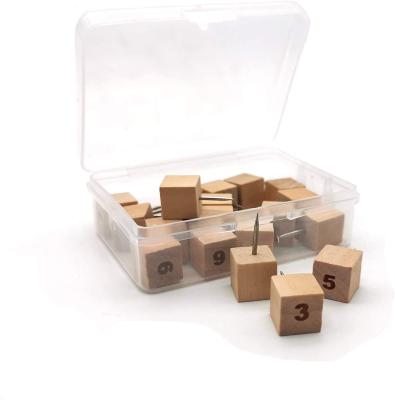 China School Home Office Wooden Push Pins Map Markers Drawing Pins With Number For Office And School for sale