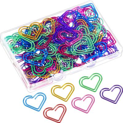 China Office Stationery 105 Pcs Multicolor Heart Shape Paper Clips for School, Office Supplies for sale