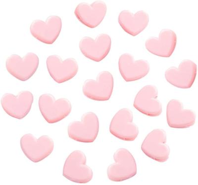 China Multifunctional 20pcs cute pink heart shape note clips, plastic binder clips for office, stationery supplies for sale