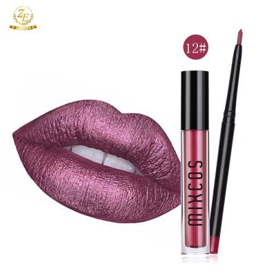 China 12 Colors Matte Waterproof Lipstick Set Lasting Liquid Lipstick Velvet Lips Liner Pencil for sale