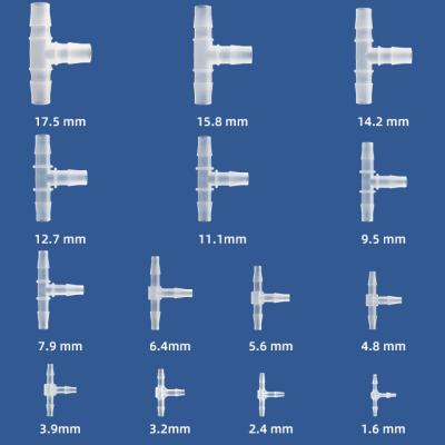 China General Plastic Joint Plastic Barb 3 Ways T Pipe Barb Connector High Quality T Tube Connector Pipe Fittings Metric Size Tee Scam for sale