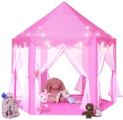 China Quick and easy to assemble; Pop Up Princess Castle Kids Tent Girls Foldable Pink Playhouse for Children Indoor Outdoor Games for sale