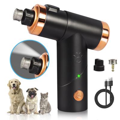 China Dropshipping Stored Rechargeable Electric Dog Nail Clippers Low Noise Grinder With Led Light For Pet for sale