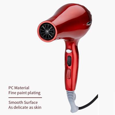 China Foldable Long Mouth Rose Red Hair Dryer With High Speed ​​2000 W Fifth Power for sale