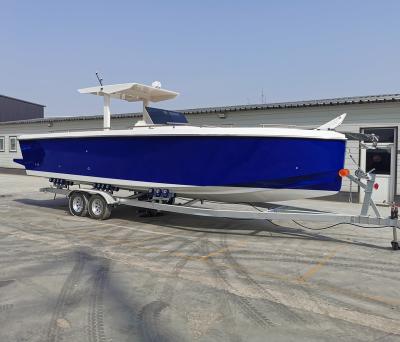 China NEW Design 2022 Fiberglass 8.6 Meter Fiberglass / Fiberglass Yacht Speed ​​Leisure Boat For Fishing for sale